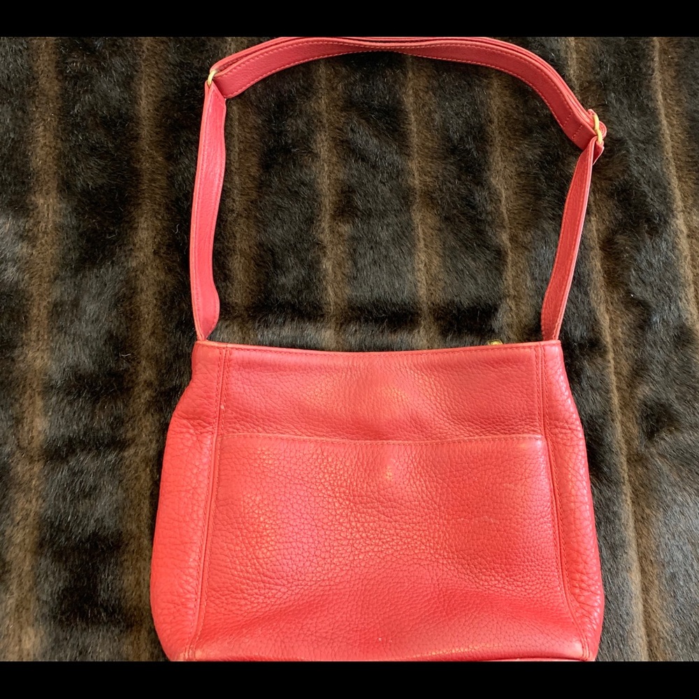 Red Pebbled Coach Purse